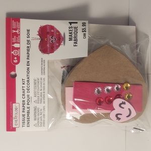 DIY Tissue Paper Craft Kit Valentine's Heart Ornament